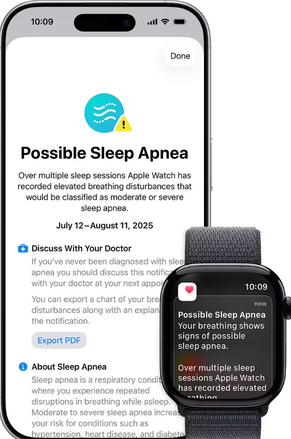 Apple Watch国行睡眠呼吸暂停功能上线了,它居然不靠血氧(图2) Apple Watch国行睡眠呼吸暂停功能上线了,它居然不靠血氧(图2)