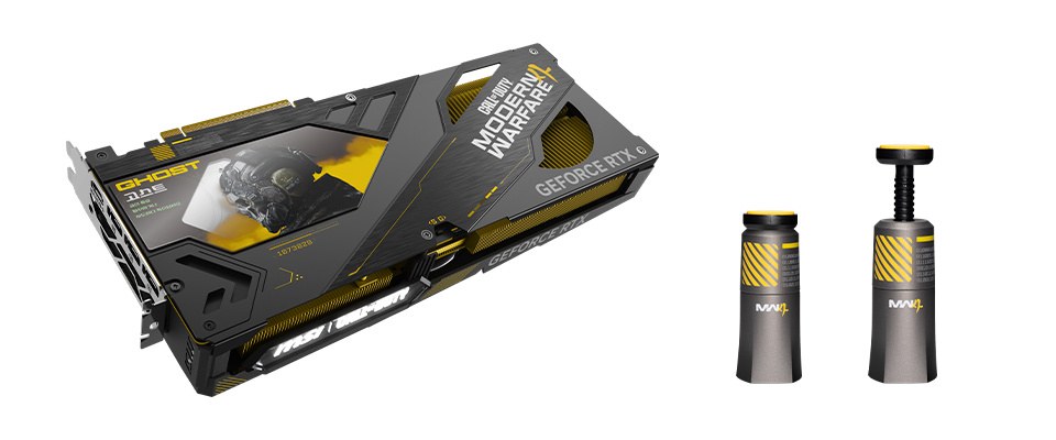 微星把整块RTX 5080的散热都染成黄色,说是联名《现代战争4》(图3) 微星把整块RTX 5080的散热都染成黄色,说是联名《现代战争4》(图3)
